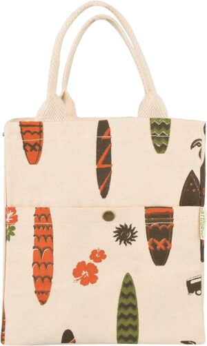 Drawstring Lunch Bag- Surfer